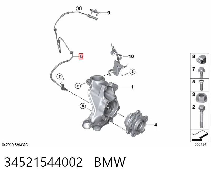 34521544002 BMW Sensor de rueda abs