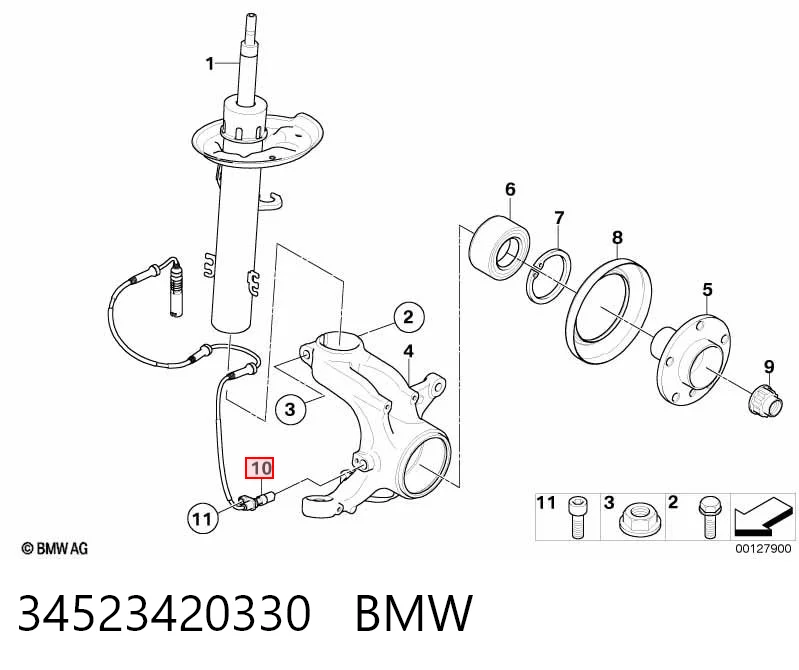 34523420330 BMW Sensor de rueda abs
