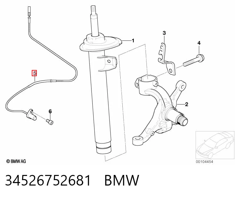 34526752681 BMW Sensor ABS delantero izquierdo