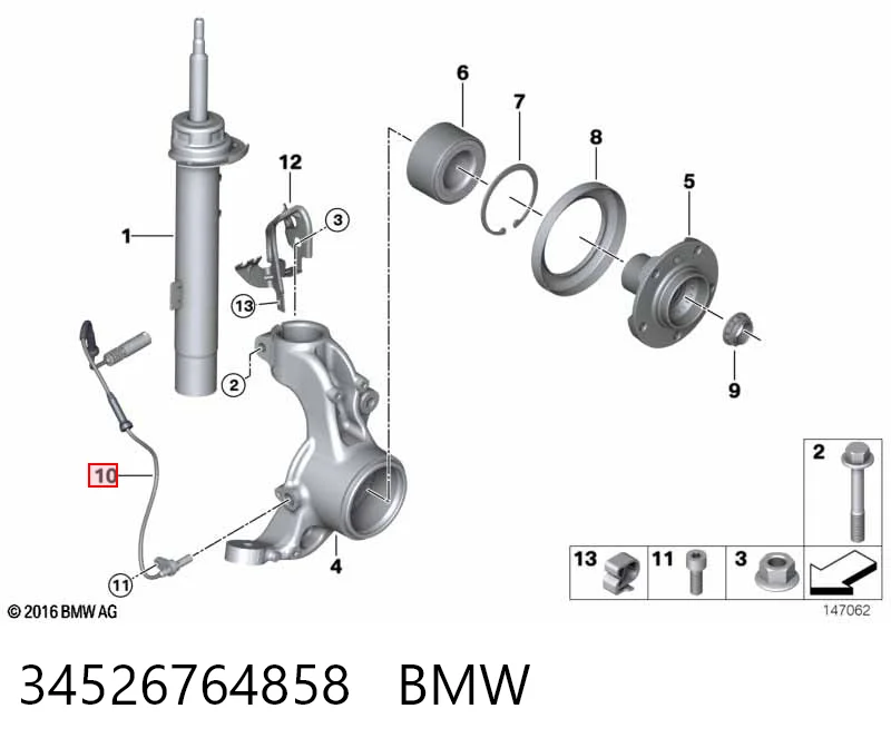 34526764858 BMW Sensor de rueda abs