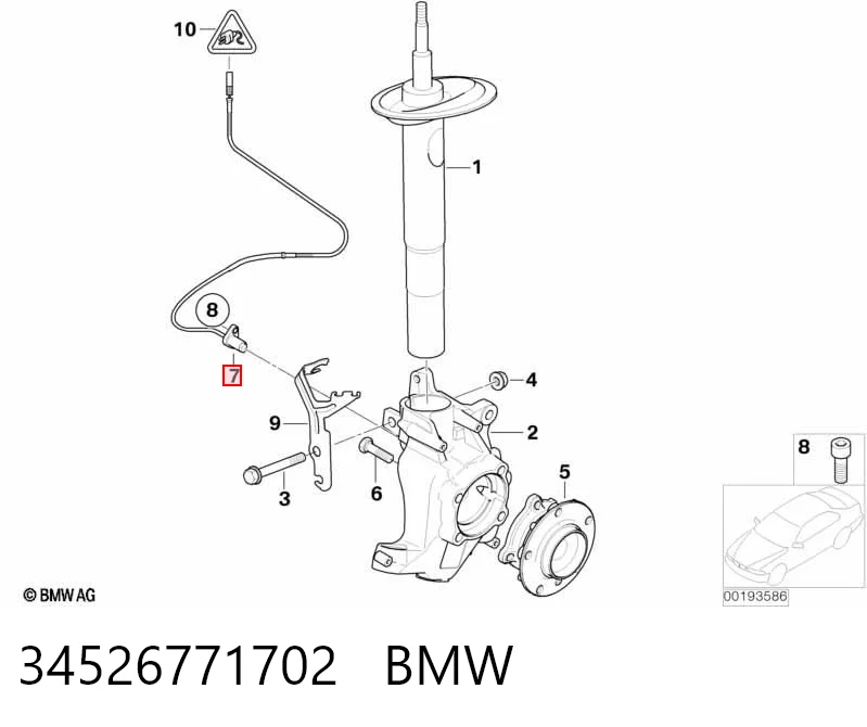 34526771702 BMW Sensor de rueda abs