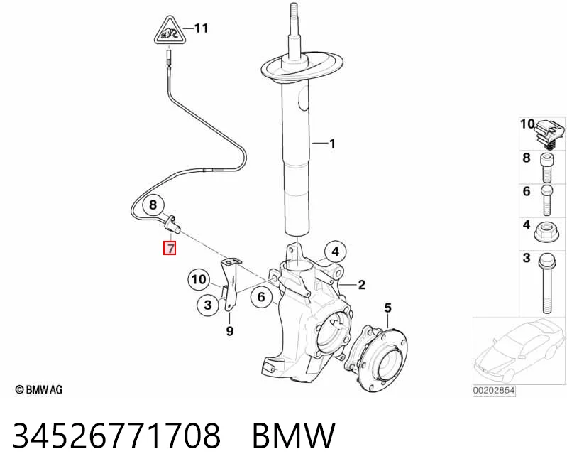 Precio del repuesto Sensor ABS delantero 7  sedán