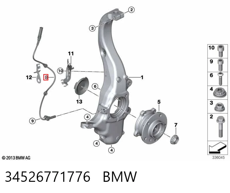34526771776 BMW Sensor de rueda abs