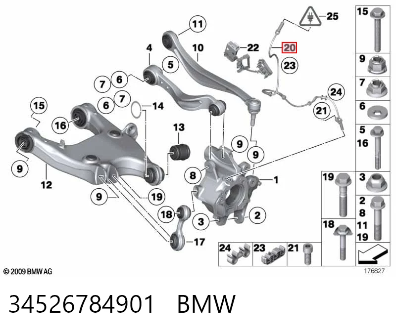 34526784901 BMW Sensor ABS trasero