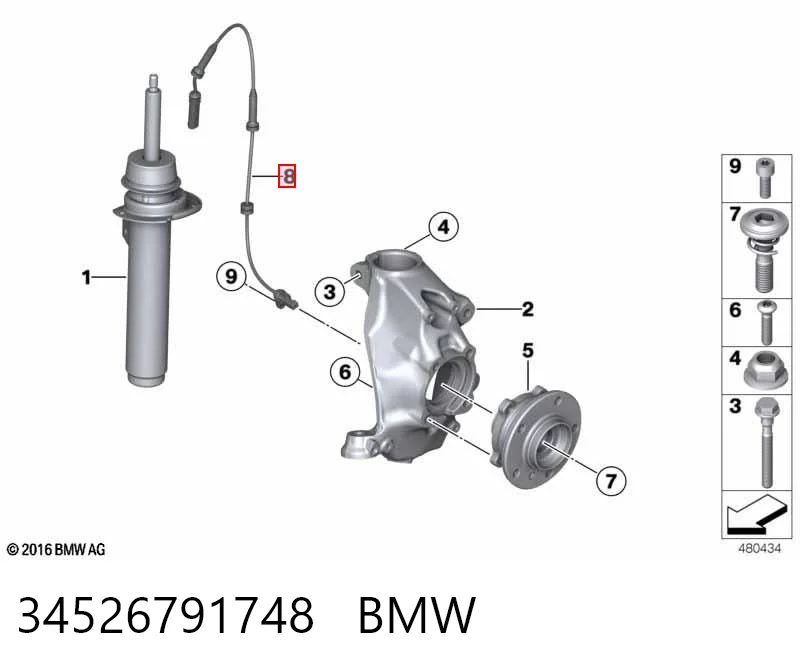 34526791748 BMW Sensor de rueda abs