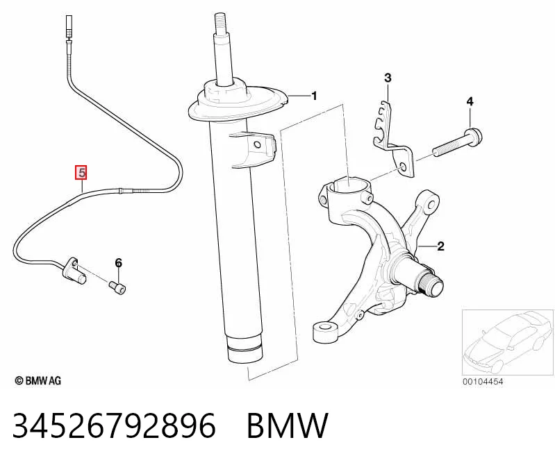 34526792896 BMW Sensor de freno, delantero derecho