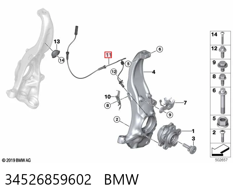 Sensor ABS para BMW 5 G30, F90
