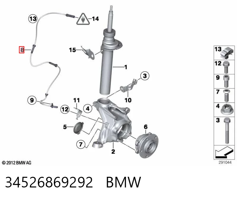 34526869292 BMW Sensor de rueda abs