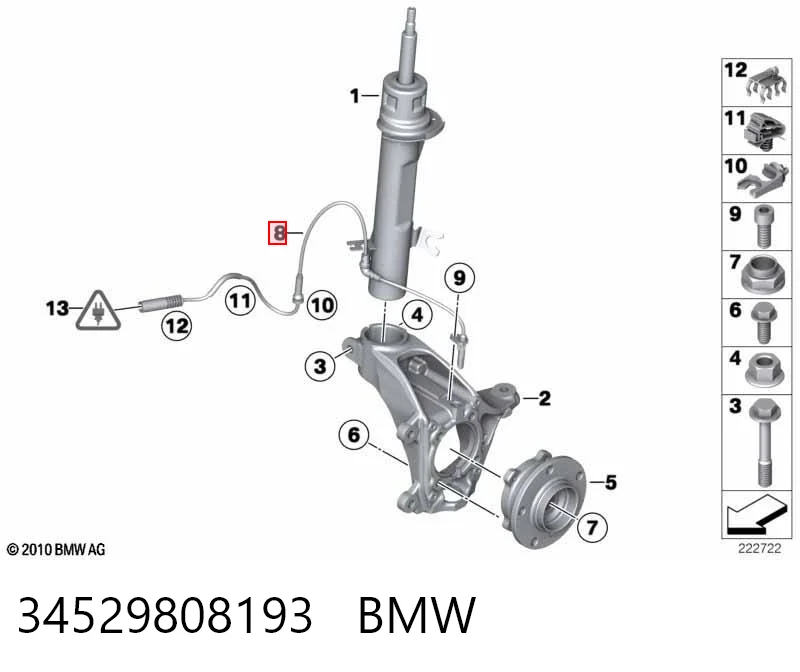 34529808193 BMW Sensor de rueda abs