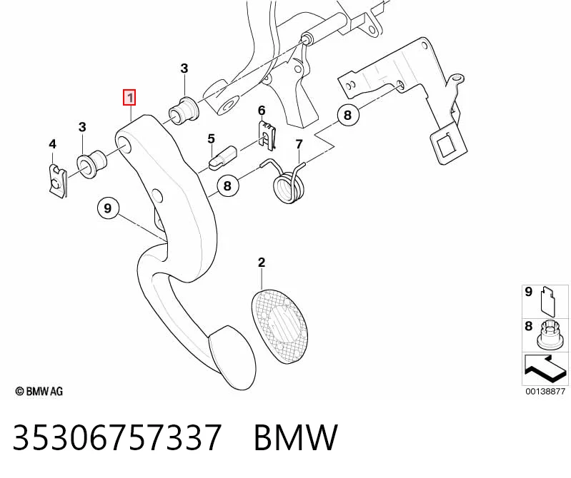 Comprar Pedal de embrague Mini Cooper  R50, R53 a bajo precio
