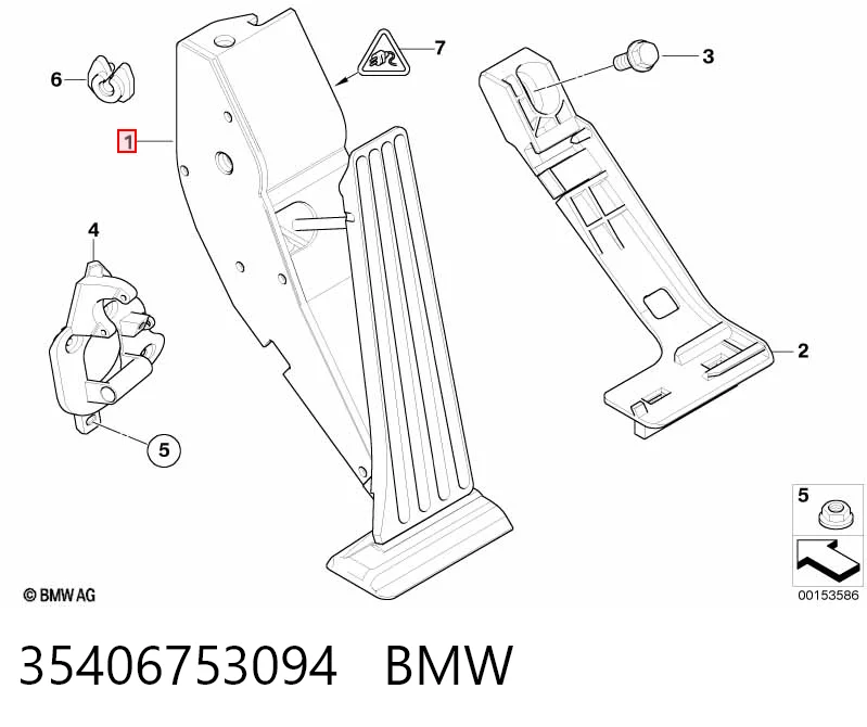 Pedal del acelerador 35406753094 BMW