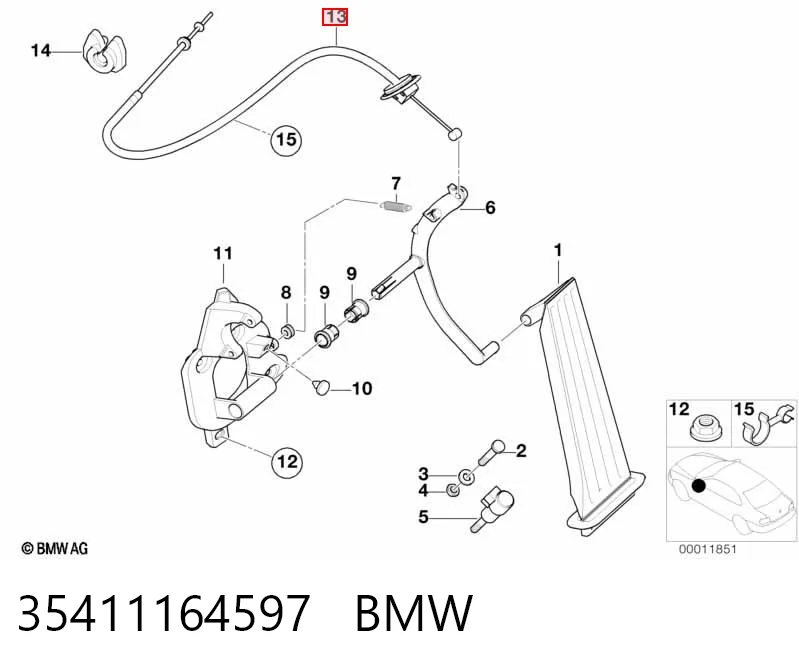 Cable del acelerador para BMW 3 E46