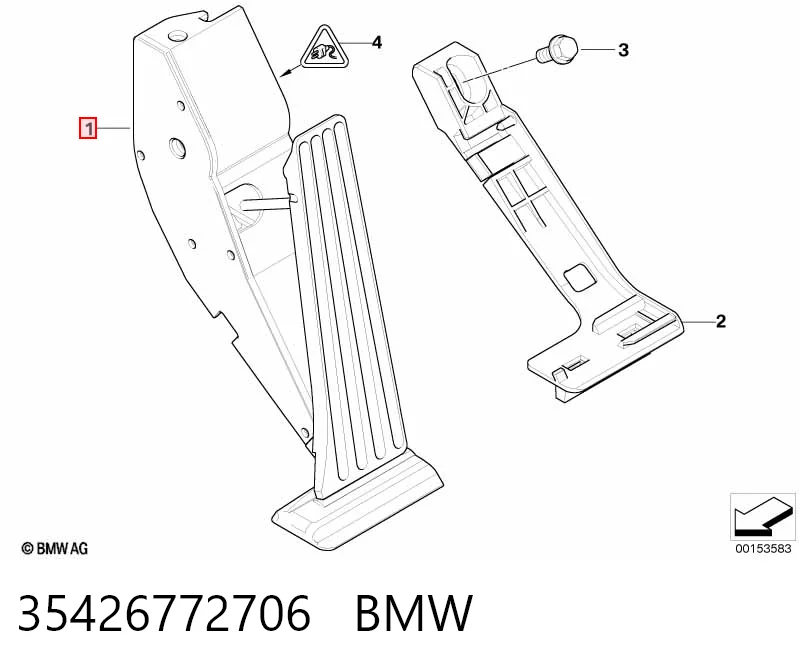 Pedal del acelerador 35426772706 BMW