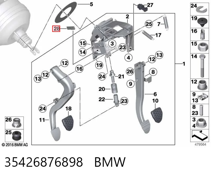 35426876898 BMW Interruptor de embrague