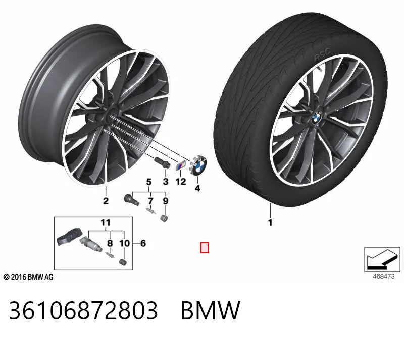 36106872803 BMW Sensor de presión de neumáticos (TPMS)