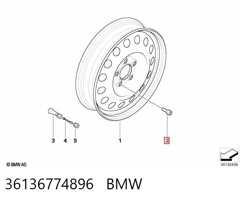 36136774896 BMW Tornillos para llantas