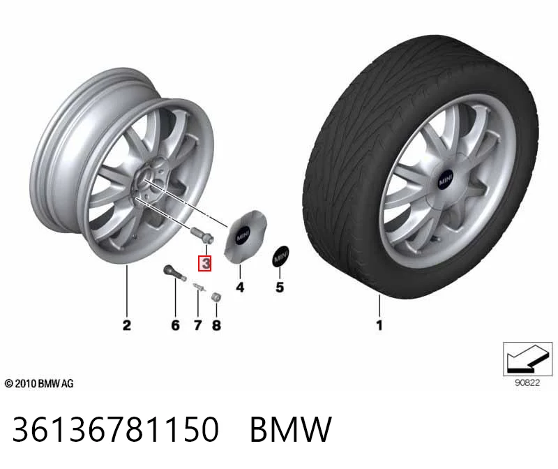 36136781150 BMW Tornillos para llantas
