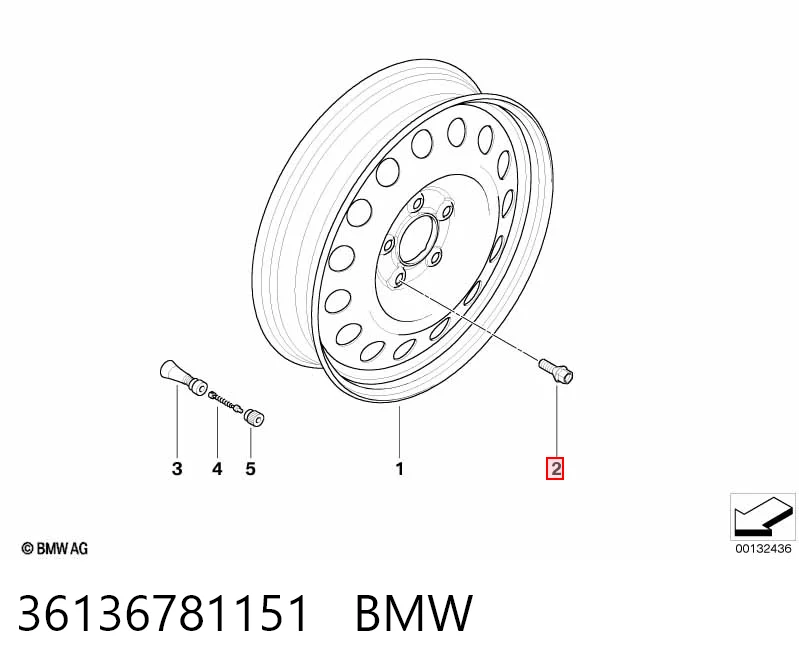 36136781151 BMW Tornillos para llantas
