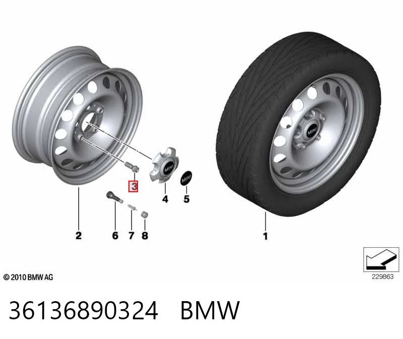 36136890324 BMW Tornillos para llantas