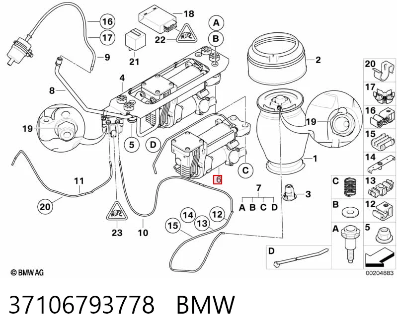37106793778 BMW Compresor de suspensión neumática