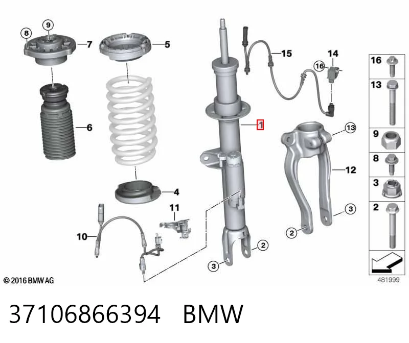 37106866394 BMW Amortiguador eje delantero derecha
