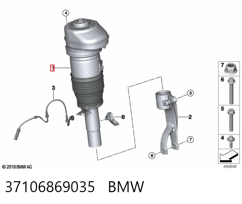 37106869035 BMW Amortiguador frontal izquierdo