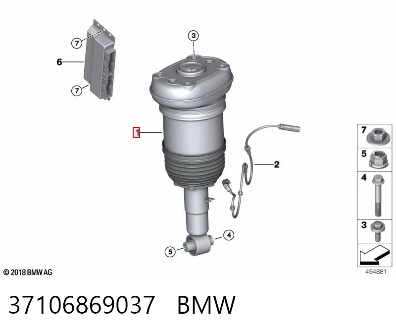 37106869037 BMW Amortiguador trasero izquierdo
