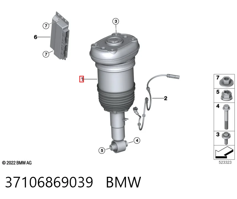 37106869039 BMW Amortiguador trasero izquierdo