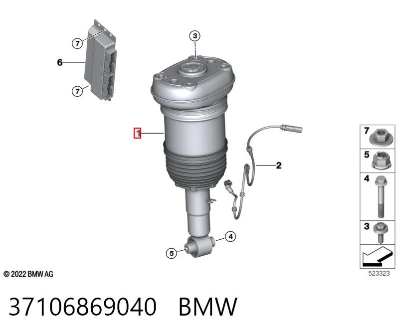37106869040 BMW Amortiguador trasero derecho