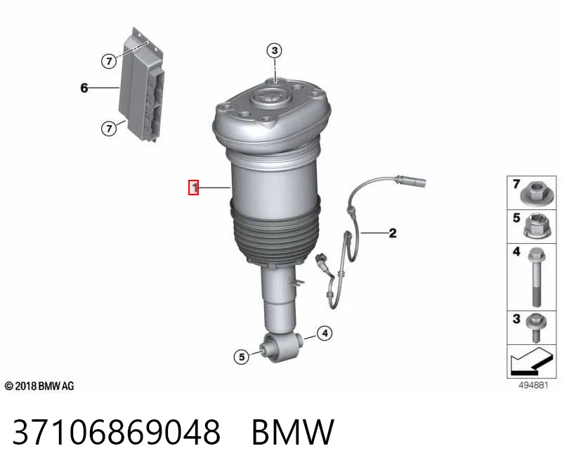 37106869048 BMW Amortiguador trasero derecho