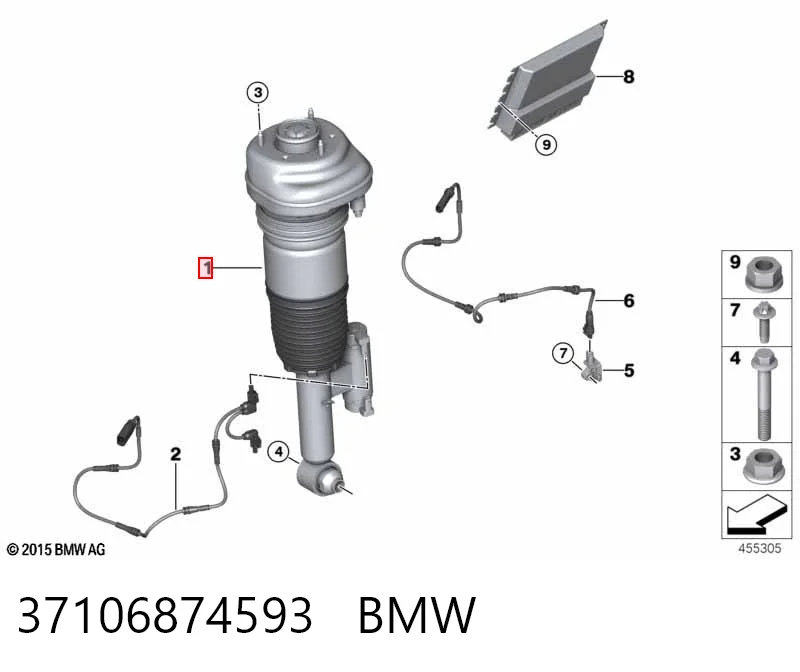 37106874593 BMW Amortiguador trasero izquierdo