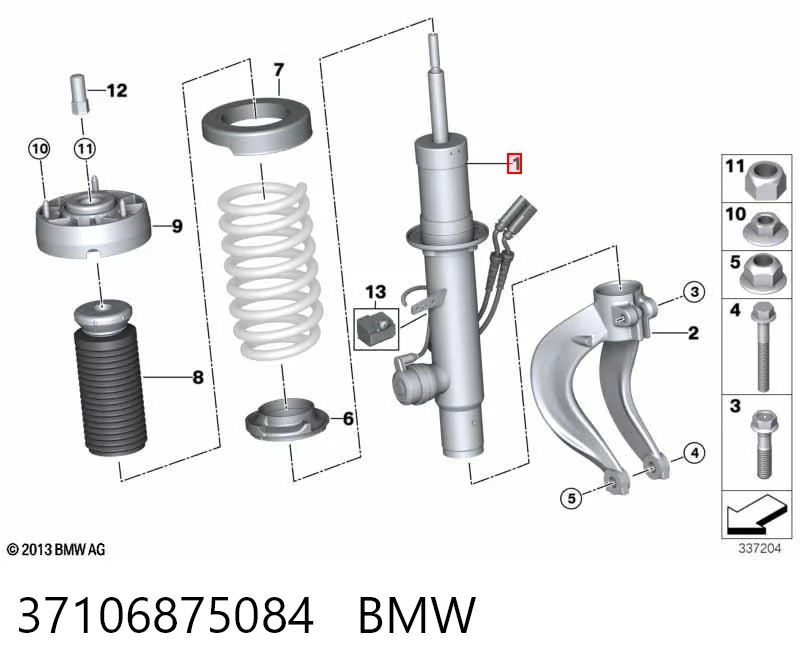 37106875084 BMW amortiguador frontal derecho