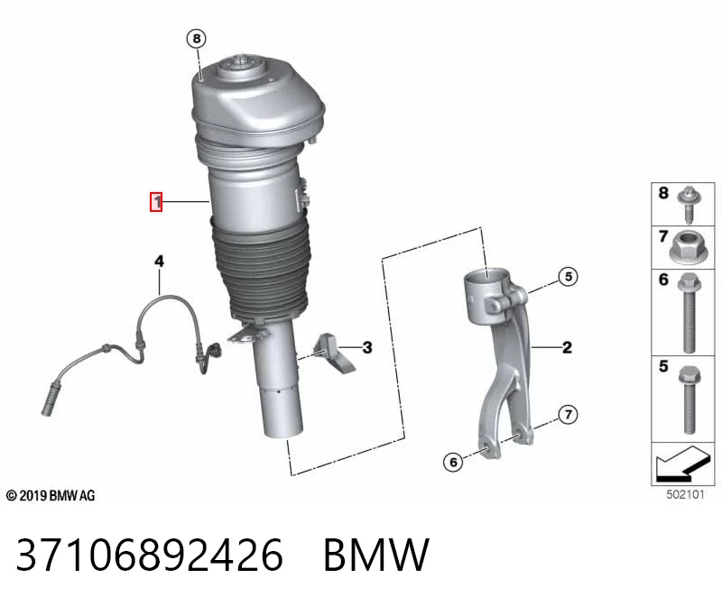 37106892426 BMW amortiguador frontal derecho