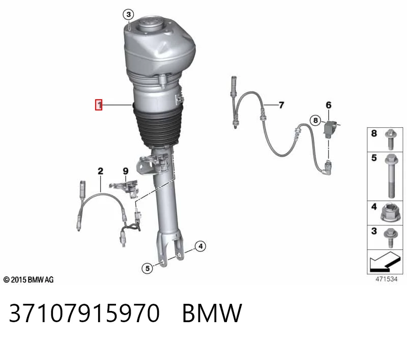 37107915970 BMW Amortiguador eje delantero derecha