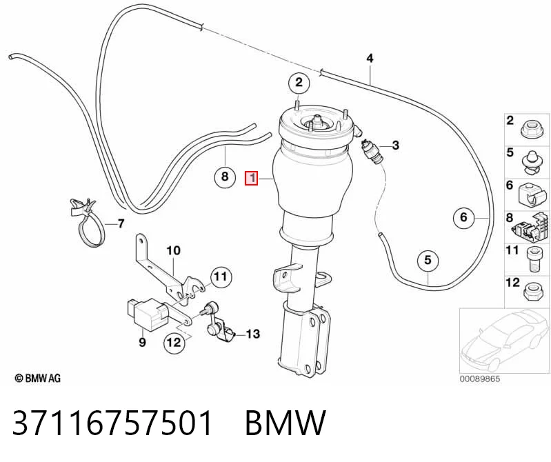 37116757501 BMW Amortiguador frontal izquierdo