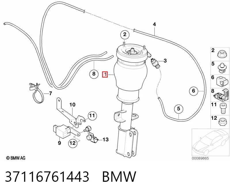 37116761443 BMW Amortiguador frontal izquierdo