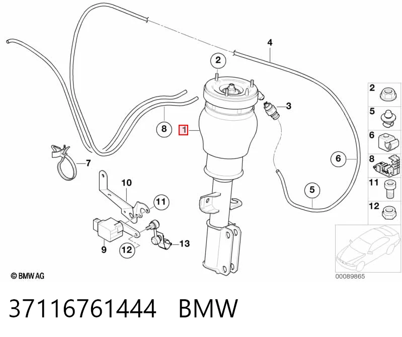 37116761444 BMW amortiguador frontal derecho