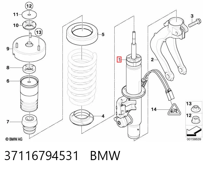 37116794531 BMW Amortiguador frontal izquierdo