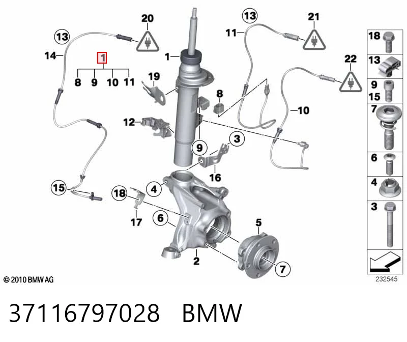 37116797028 BMW amortiguador frontal derecho