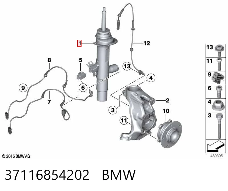 37116854202 BMW Amortiguador eje delantero derecha