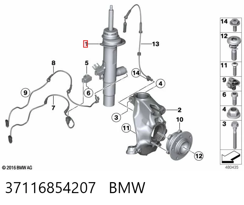 37116854207 BMW Amortiguador frontal izquierdo