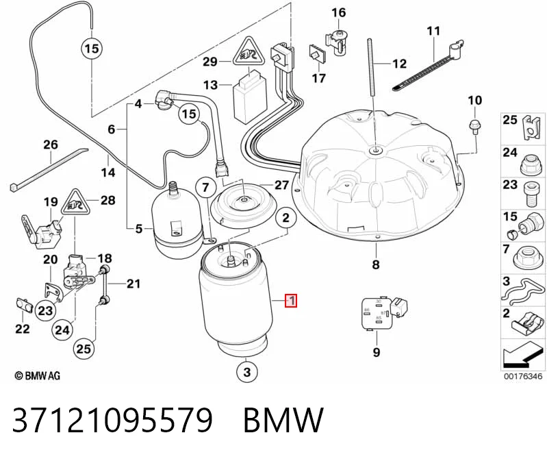 37121095579 BMW Bolsa de aire del eje trasero
