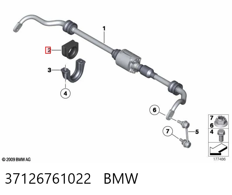 37126761022 BMW Buje de barra estabilizadora delantera