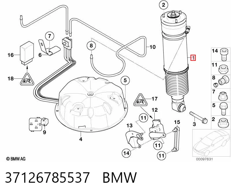 37126785537 BMW Amortiguador trasero izquierdo