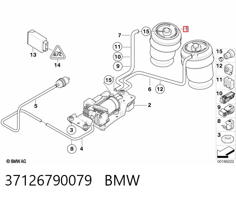 37126790079 BMW Bolsa de aire del eje trasero