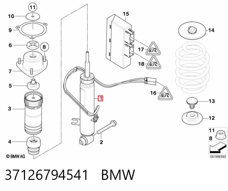 37126794541 BMW Amortiguador trasero izquierdo