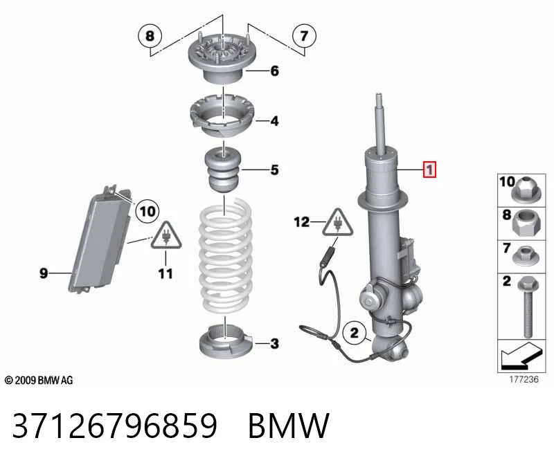 37126796859 BMW Amortiguador trasero izquierdo