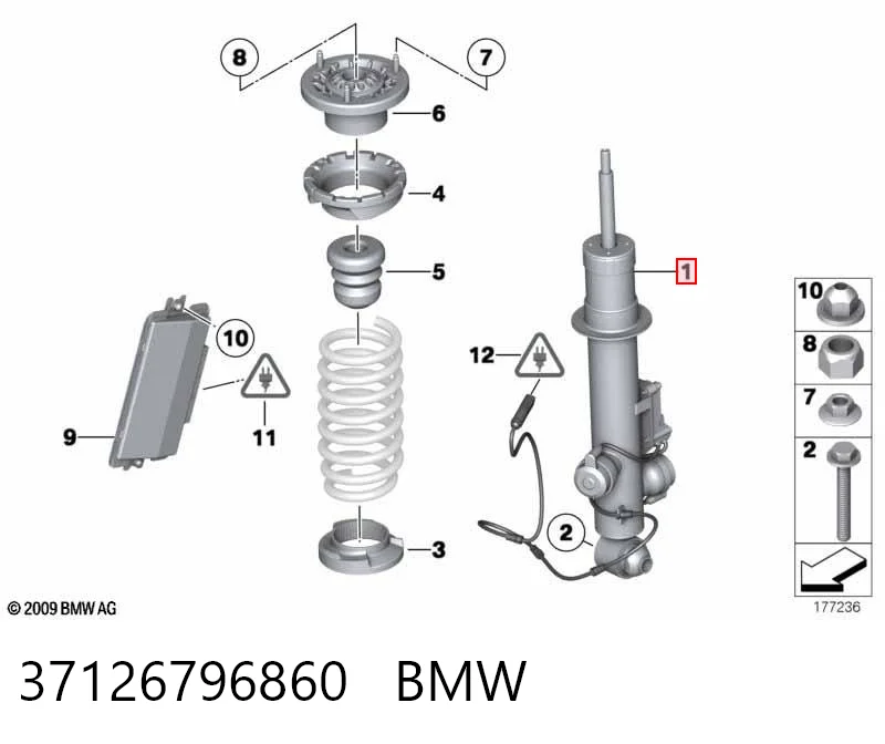 37126796860 BMW Amortiguador trasero derecho