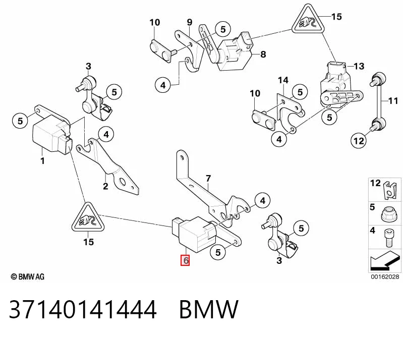 37140141444 BMW Sensor de nivel de carrocería delantero derecho