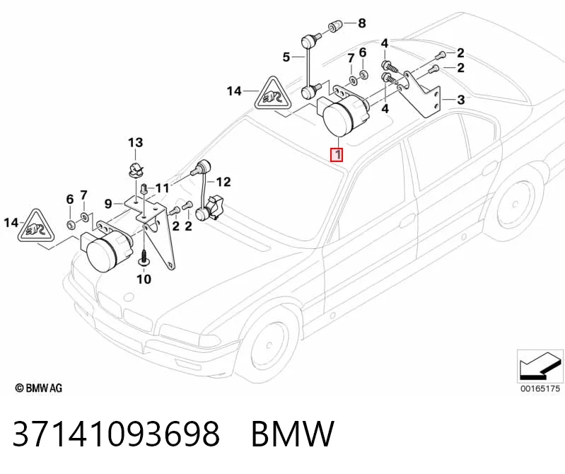 37141093698 BMW Sensor de nivel de carrocería delantero